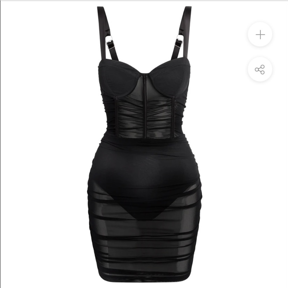 LEAU Black Mesh Dress - NWT